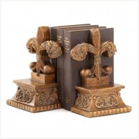 Still a Great Set: Fleur de' Lis Bookends For Home, Office or Study! (Pre-owned)   120938065419